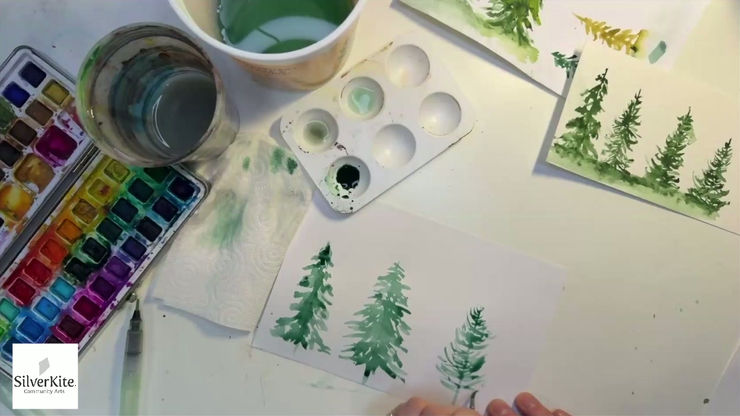 NWPF - Evergreen Trees in Watercolor (February 18)